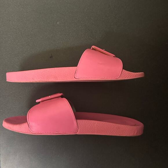 Frances Valentine Daisy Sandal Slides in Pink Vegan Leather Size 9 Pool Summer - Picture 7 of 9